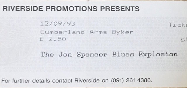 The Jon Spencer Blues Explosion - Cumberland Arms, Newcastle, UK (12 September 1993)