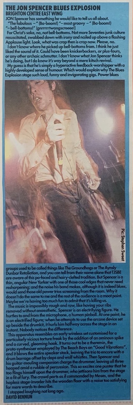 The Jon Spencer Blues Explosion - East Wing, Brighton, UK (26 September 1994)