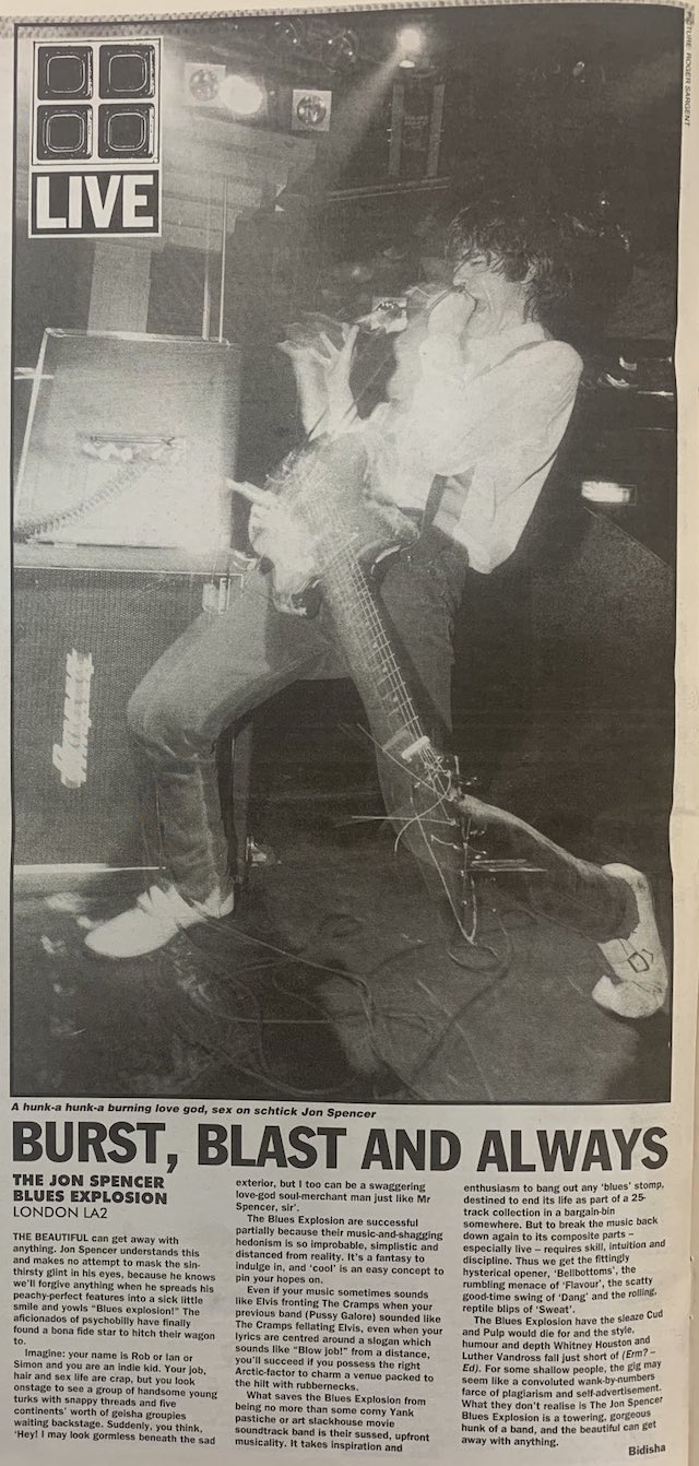 The Jon Spencer Blues Explosion - London Astoria 2, London, UK (30 September 1994)