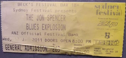 The Jon Spencer Blues Explosion - Becks Festival Bar, Sydney, Australia (12 January 2011)