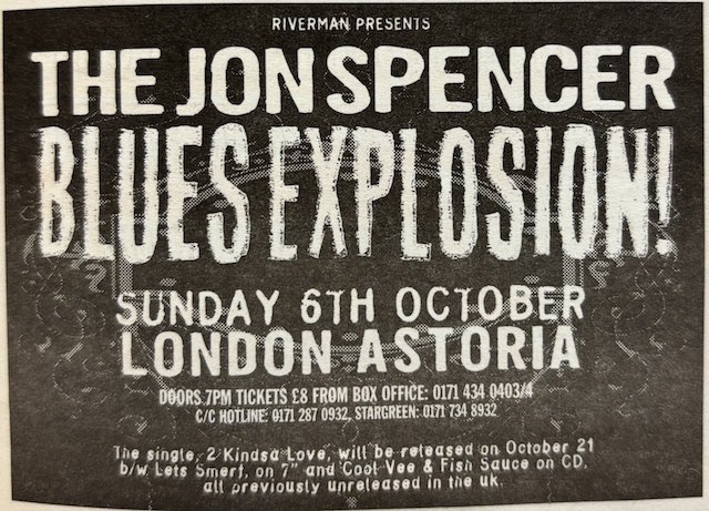 The Jon Spencer Blues Explosion - London Astoria, London, UK (6 October 1996)