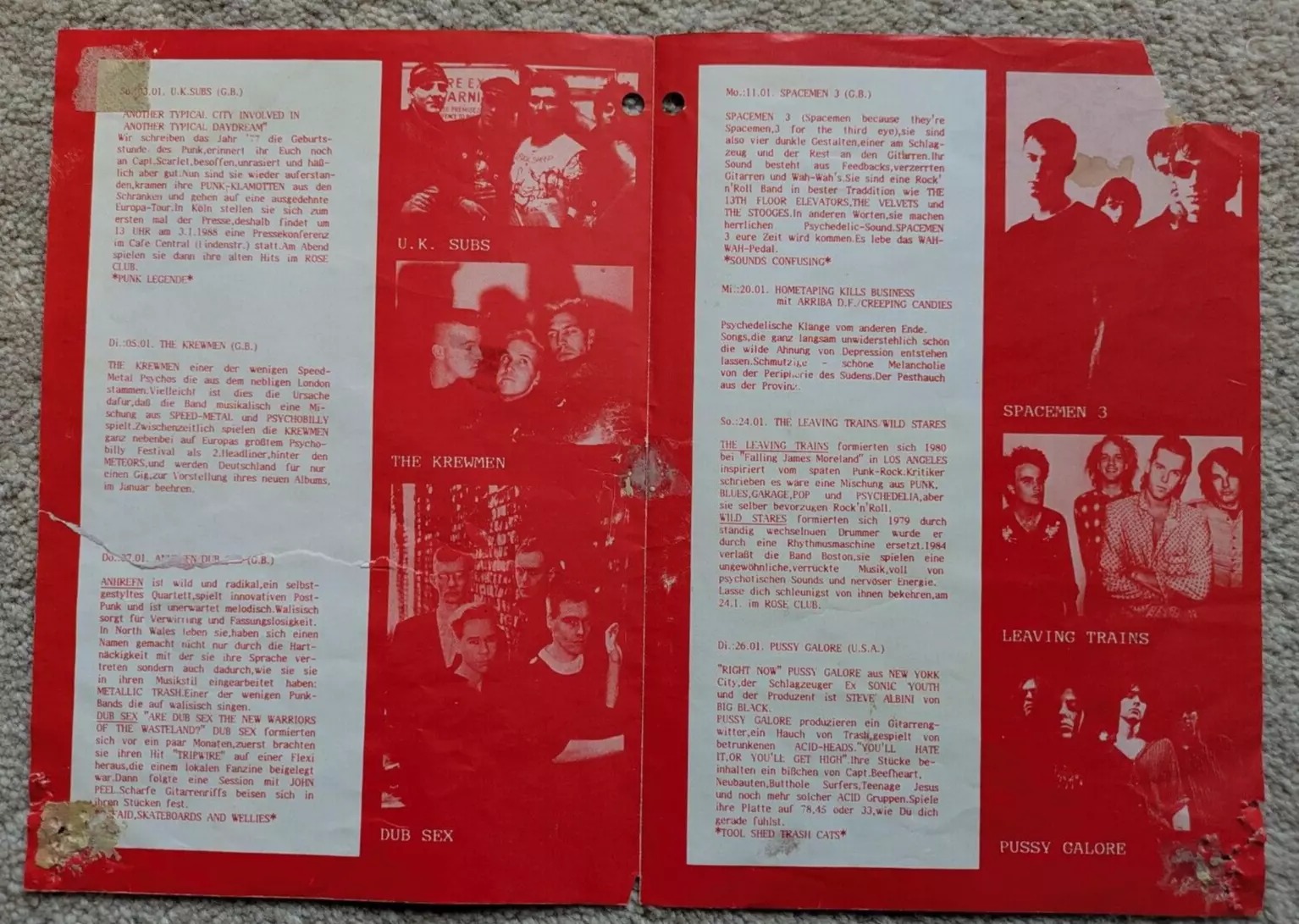 Pussy Galore - Rose Club, Cologne, Germany (26 January 1988)