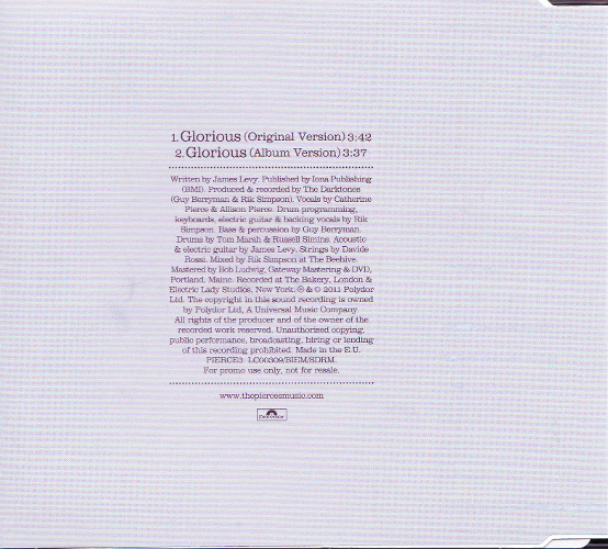 The Pierces Glorious Promo Cd Uk Pop Catastrophe Co Uk