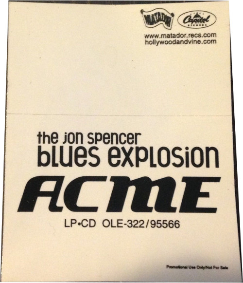 The Jon Spencer Blues Explosion – Acme [Silver] (STICKER, US) | Pop ...